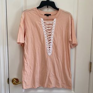 FOREVER 21 LACE UP TOP